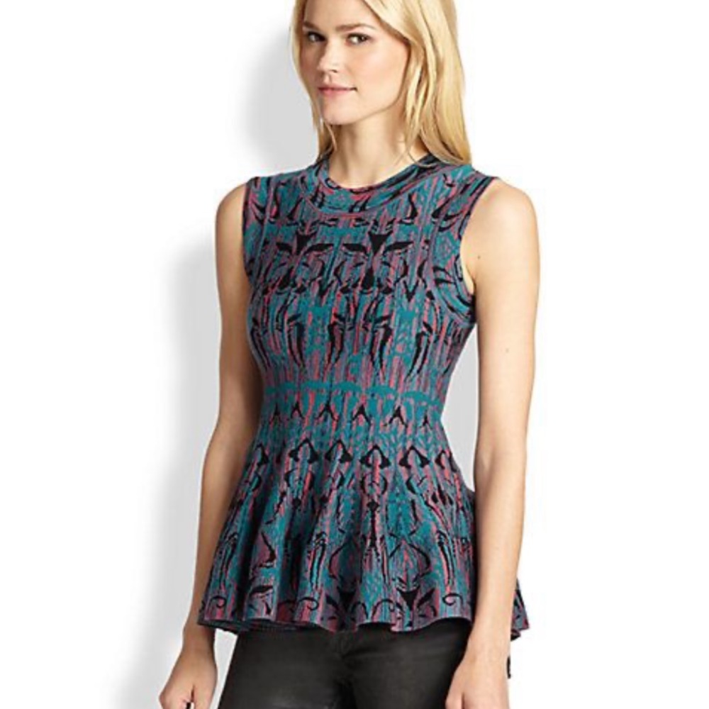 Missoni fleur de lis peplum top